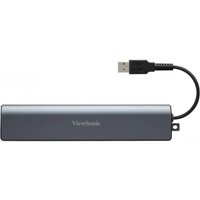 Silver Viewsonic interface hub with USB connector, rectangular design, compact and sleek for interactive whiteboards.