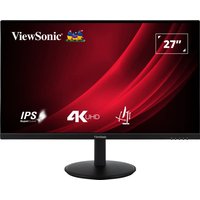 Viewsonic VG2708-4K 27" monitor, slim black bezel, 4K Ultra HD display, IPS panel, on a round stand.