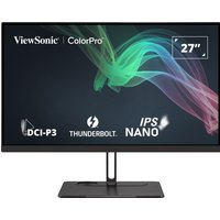 Black Viewsonic VP2776T-4K monitor, 27" display, 4K Ultra HD, slim bezels, rectangular stand base.