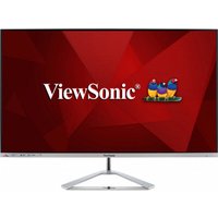 Silver Viewsonic VX3276-MHD-3 monitor, 32" Full HD LED, slim bezels, triangular stand, red screen background.