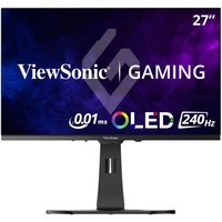 Viewsonic XG272-2K-OLED monitor, 27" Quad HD, black frame, white stand, vibrant display with gaming graphics.