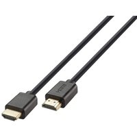 Black Vivanco 47175 1M 8K HDMI cable with gold-plated connectors and slim design.