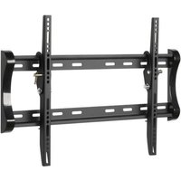 Black Vivanco tilt wall bracket with VESA 600x400, supports up to 65" TVs, max weight 50kg, adjustable arms.