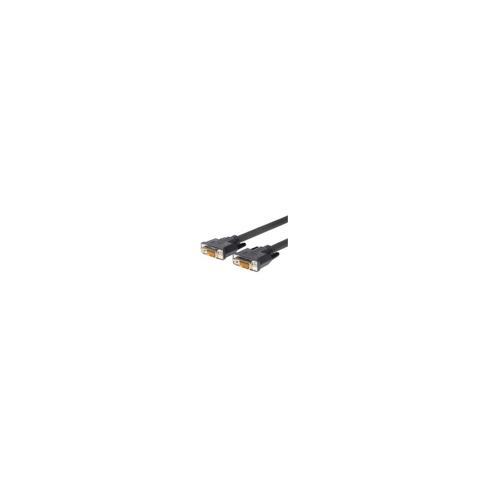 Black 2-meter DVI-D cable by VivoLink with dual connectors featuring gold-plated pins for enhanced connectivity and durability.