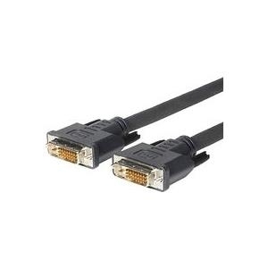 Black 20-meter DVI-D cable by VivoLink featuring gold-plated connectors on both ends for optimal signal transmission and durability.