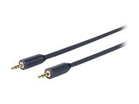 Black 2-meter Vivolink PROMJ2 audio cable with two gold-plated 3.5mm connectors, featuring a durable, flexible design for reliable audio connections.