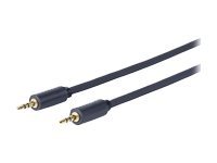 Black 3-meter audio cable featuring two 3.5mm gold-plated connectors, designed for high-quality audio transmission and durability.
