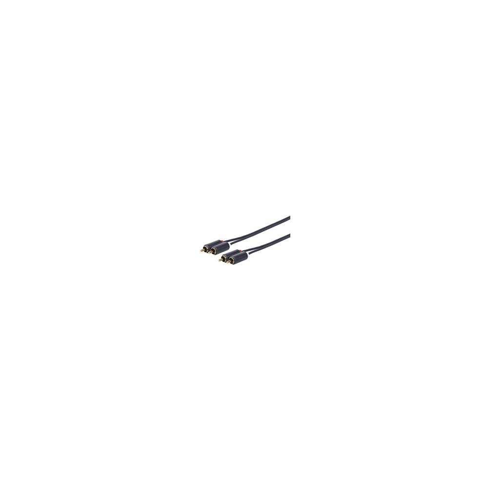 Black 30-meter audio cable featuring dual RCA connectors, designed for high-quality audio transmission with durable plastic housing.
