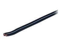 Black audio cable with a length of 100 meters, featuring two copper connectors and a durable, flexible design for high-quality sound transmission.
