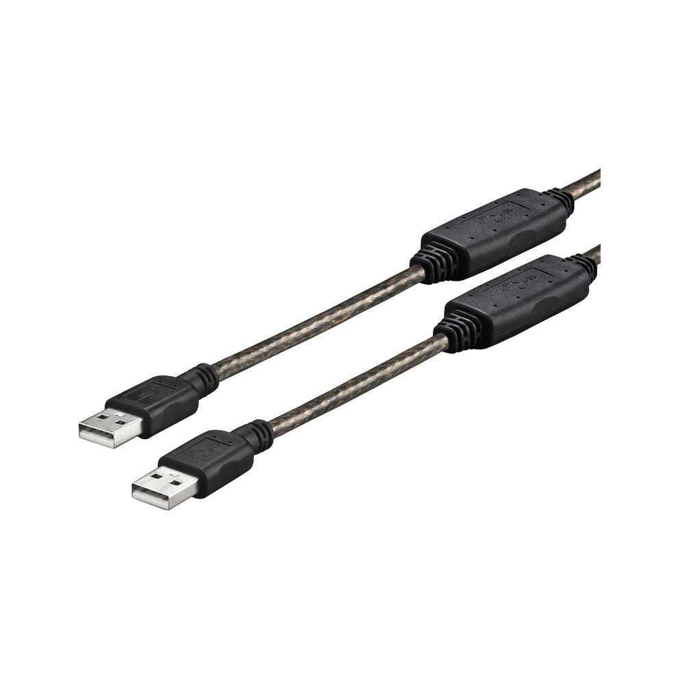Black USB 2.0 cable, 10 meters long, featuring durable connectors on both ends with a textured grip, designed for reliable data transfer.