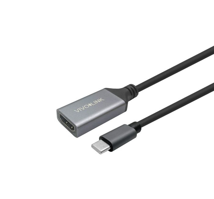 Black USB-C to HDMI video cable adapter with a sleek gray connector housing, labeled "VIVOLINK," featuring a 1-meter length for versatile connectivity.