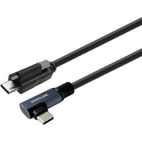 Black Vivolink PROUSBCMMS9A USB-C cable with angled connector and sleek design.