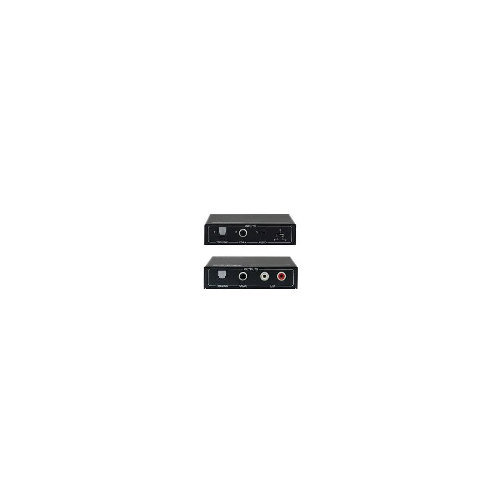 Black Vivolink VLEXTA170 AV Extender featuring a transmitter and receiver with multiple input/output ports for audio and video connectivity.