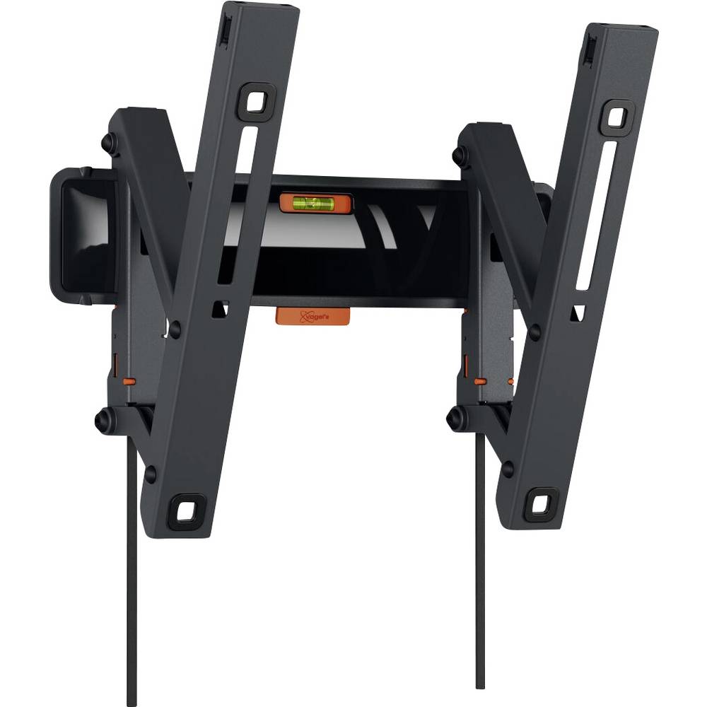 Vogel's DISPLAY WALL MOUNT in black, designed for 19-43 inch screens, featuring a tilting mechanism and built-in level for precise installation.