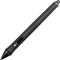 Black Wacom Intuos 4 Grip Pen with ergonomic design, dual side buttons, and pressure-sensitive tip.