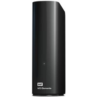 Black Western Digital external hard drive with sleek vertical design and WD Elements logo.