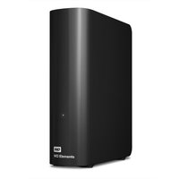 Black Western Digital Elements external hard drive with sleek vertical design and USB 3.0 connectivity.