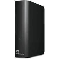 Black Western Digital Elements Desktop external hard drive with curved edges and WD logo.