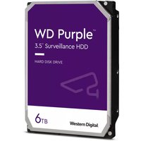 Western Digital Purple 6TB internal hard drive, 3.5-inch, 5400 RPM, purple label with white text and logo.