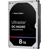Western Digital Ultrastar 8TB internal hard drive with black casing and silver edges, model DC HA340.