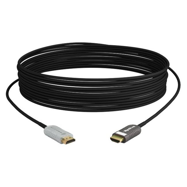 Black 20-meter HDMI cable with standard Type A connectors, featuring a durable design and a sleek, flexible build for easy installation.