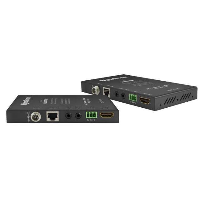 Black WyreStorm EX-35-H2 AV Extender set, featuring a compact design with HDMI, Ethernet, and audio ports, ideal for transmitting AV signals over long distances.