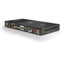 Black WyreStorm NHD-400-RX video server with multiple ports, sleek design, and ventilation slots.