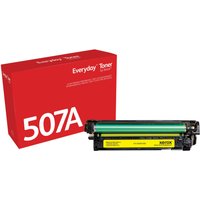 Yellow Xerox 006R03686 toner cartridge with red box labeled 507A, compatible with HP printers.