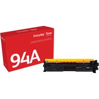 Red Xerox toner box with "94A" text, black and yellow toner cartridge for HP printers, 1.2K page yield.