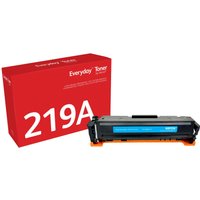 Red box with "219A" text and black Xerox cyan toner cartridge with blue label and orange accents.