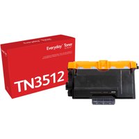 Red Xerox toner-kit box with "TN3512" text, black toner cartridge with orange top, compatible with Brother printers.