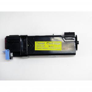 Remanufactured yellow toner cartridge with a black body, featuring a blue clip and a bright yellow label displaying "Toner Cartridge 106R01479."