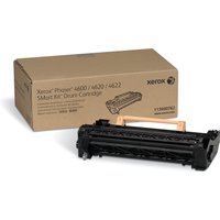 Xerox 113R00762 Drum kit, black with beige handle, next to brown box for Xerox Phaser 4600, 80K page yield.