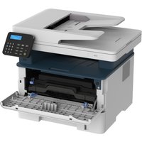 Xerox B225 printer with ADF, wireless duplex, keypad, and paper tray, in gray and dark blue.