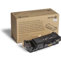 Xerox black toner cartridge 106R03624 with rectangular shape, next to brown branded packaging box.