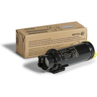 Yellow Xerox toner cartridge for Phaser 6510, WorkCentre 6515, cylindrical shape with black casing and yellow cap.
