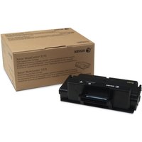 Black Xerox toner cartridge with rectangular shape, next to a brown box labeled for WorkCentre 3315/3325.