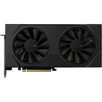 White XFX Swift AMD Radeon RX 9060 XT OC graphics card with dual fans and 16GB memory.