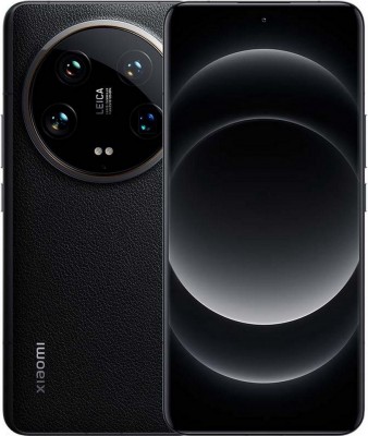 Xiaomi 14 Ultra 5G smartphone in black, featuring a sleek design, dual SIM capability, 512GB storage, and a prominent Leica camera lens on the back.