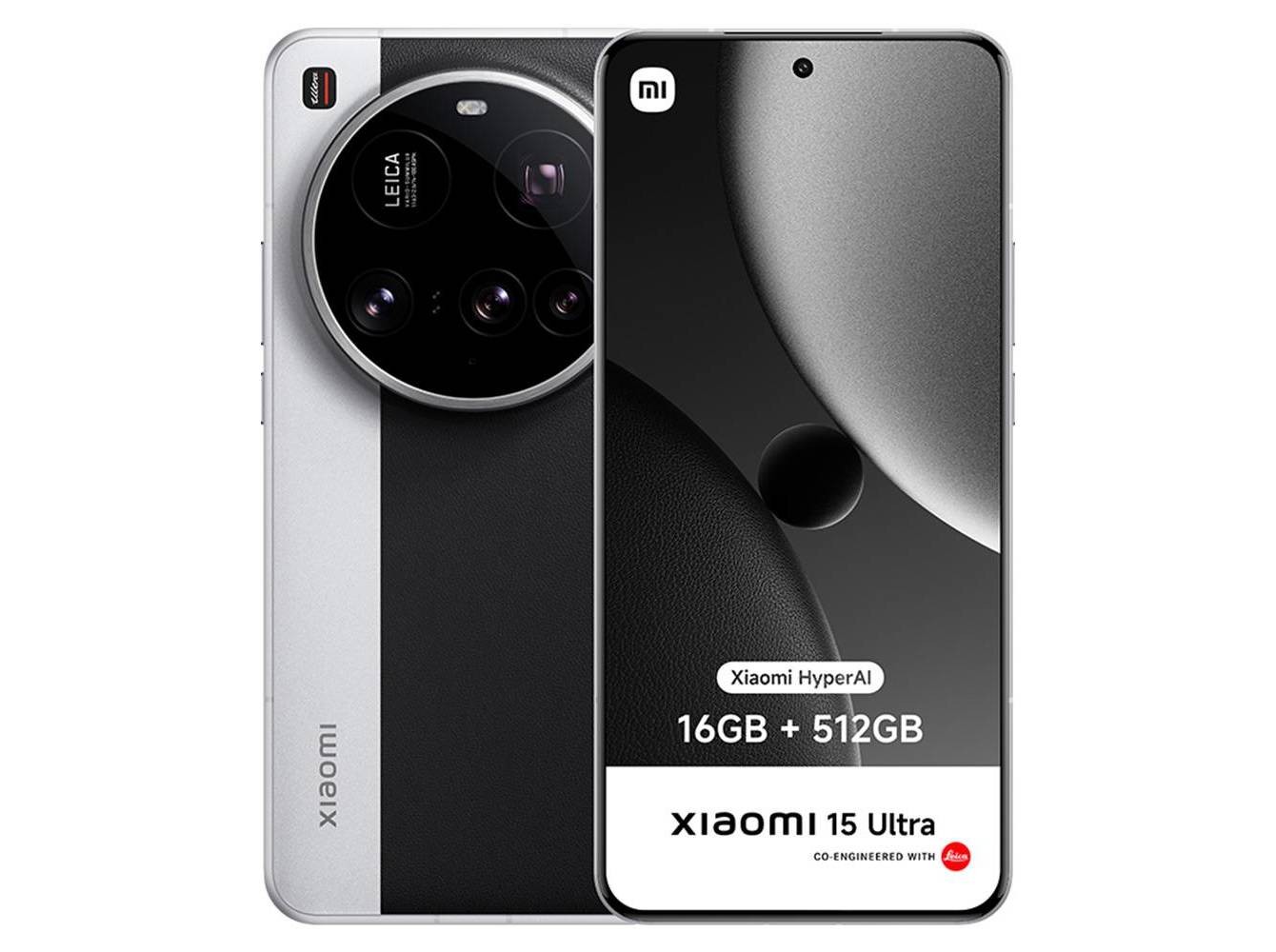 Xiaomi 15 Ultra smartphone in silver, featuring a 6.73-inch display, 16GB RAM, 512GB storage, and a sleek design with a prominent camera module.