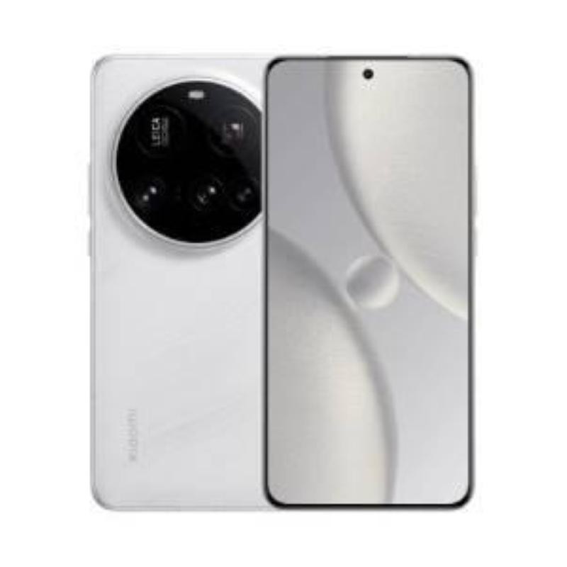 Xiaomi 15 Ultra smartphone in white, featuring a sleek design, large display with a central punch-hole camera, and a circular rear camera module with multiple lenses.