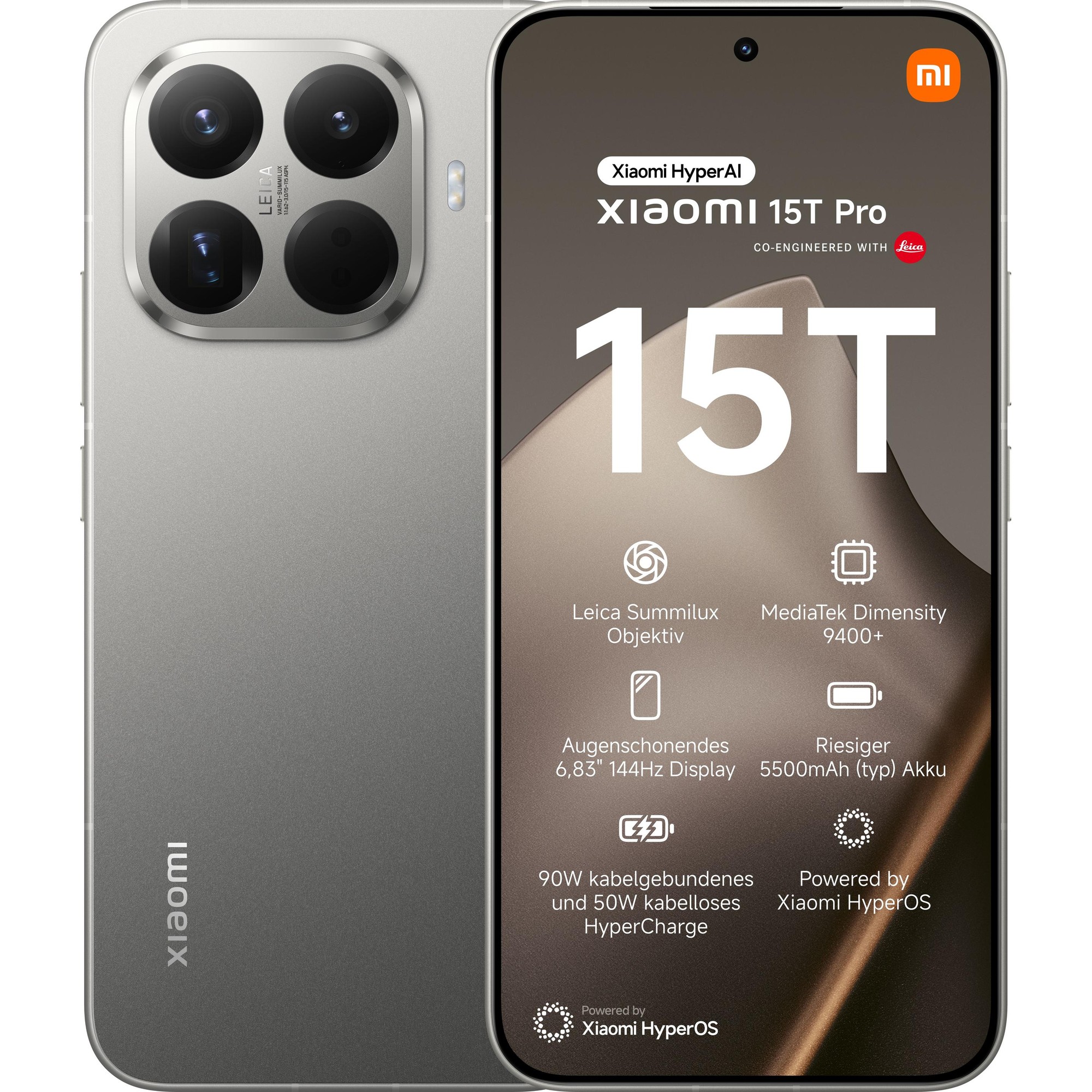 Xiaomi Xiaomi 15T Pro (256GB, Grigio, 6.83", Doppia SIM, 5G), Smartphone, Grigio