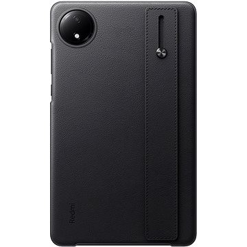 Black Xiaomi BHR8960GL tablet case made of textured material, featuring a secure strap and cutouts for camera and ports, designed for 8.7-inch tablets.