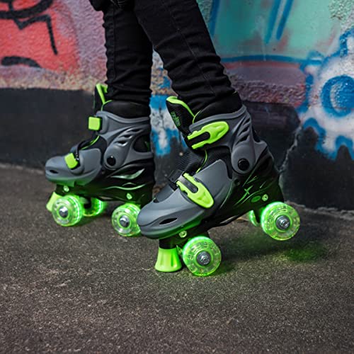 Xootz Green LED Adjustable Quad Roller Skates Size 13-3 - image 3