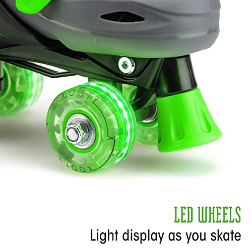Xootz Green LED Adjustable Quad Roller Skates Size 13-3 - image 4