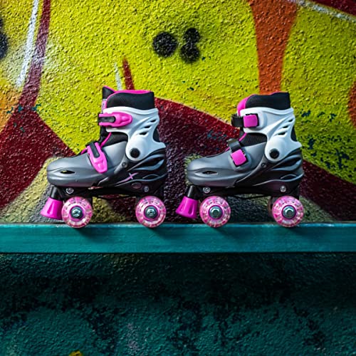 Xootz Pink LED Adjustable Quad Roller Skates Size 13-3 - image 2