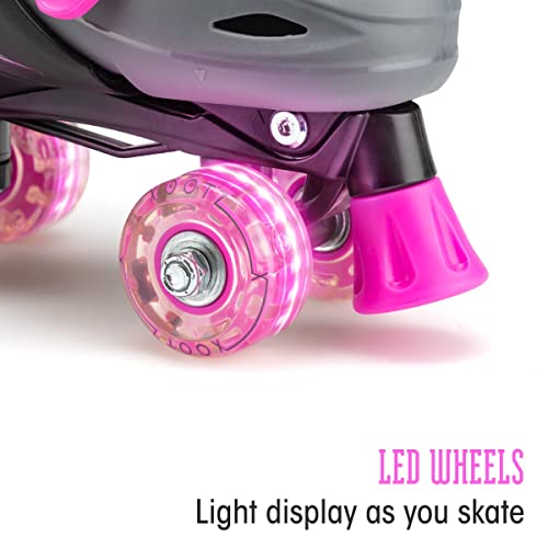 Xootz Pink LED Adjustable Quad Roller Skates Size 13-3 - image 3