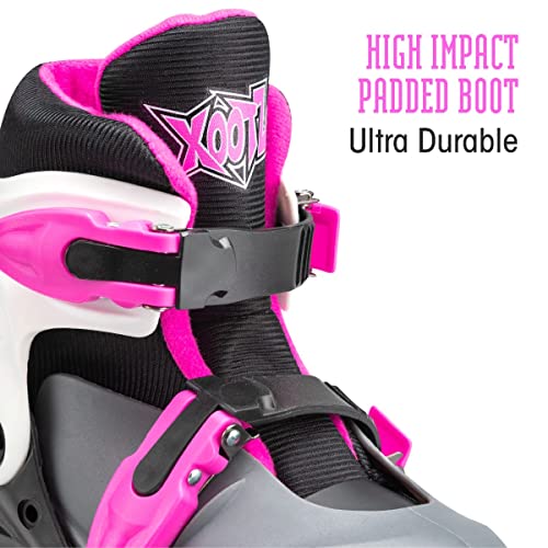 Xootz Pink LED Adjustable Quad Roller Skates Size 13-3 - image 5