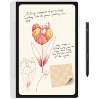 White XPPen graphic tablet with floral sketch, 148x236mm, USB connection, includes stylus pen.