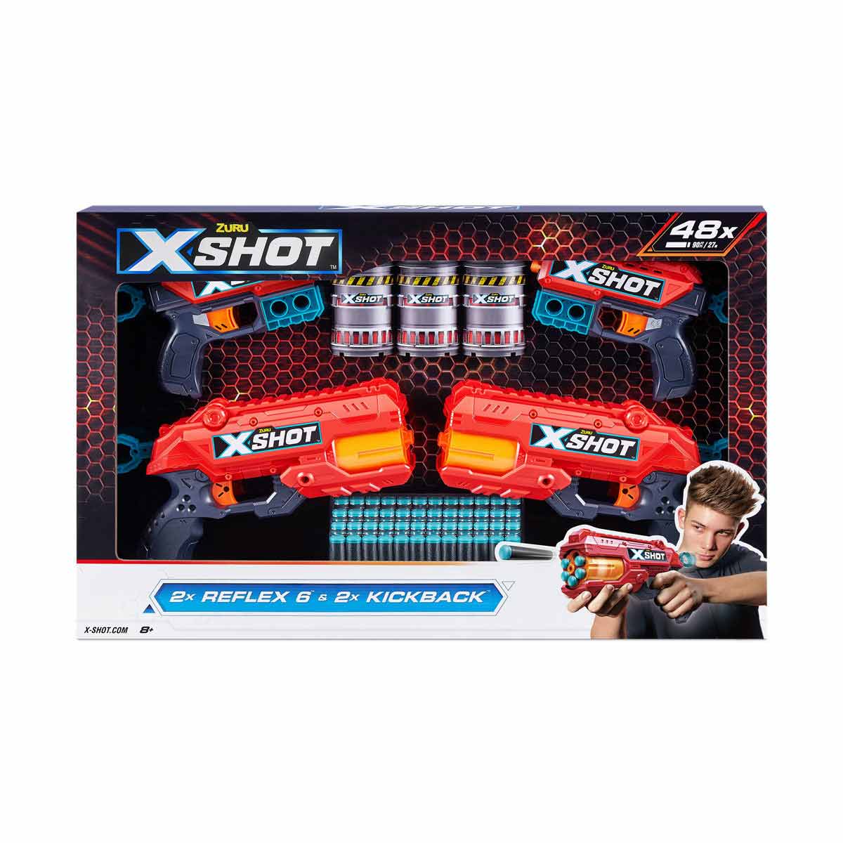 ZURU XSHOT Blasters XSHOT Excel Double Reflex 6 Blaster Double Kickback Blaster Combo Pack by ZURU